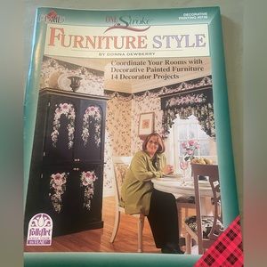 Vintage plaid furniture style one stroke tile painting craft diy book dewberry